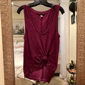Free People Solid Scoop Neck Tank Magenta